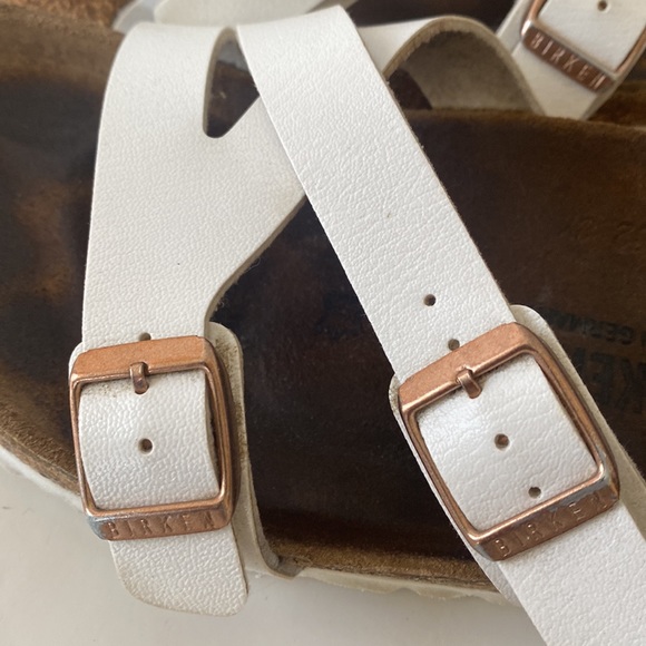 BIRKENSTOCK Yao Birko-Flor Patent Women's Sanda Patent White Sz L 9 M 7 - Picture 11 of 15